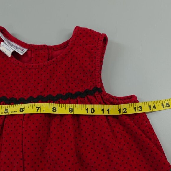 Samantha Says Corduroy Dress Girls 3T Red Scottie Dog Embroidered Bow - Picture 12 of 13